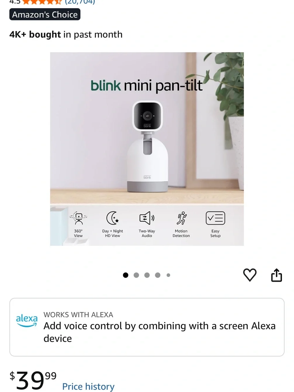 5pc Blink Indoor Security Camera System (3 Camera Kit, With 2 Sync Modules)